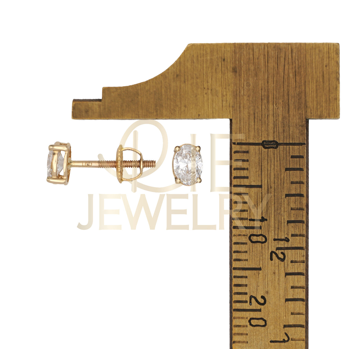 14k Yellow Gold 0.5 CTW Lab Grown Diamond Oval Solitaire Stud Earrings