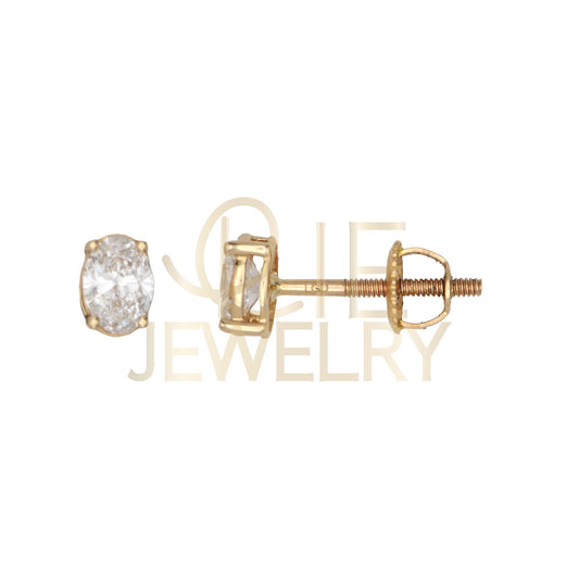 14k Yellow Gold 0.5 CTW Lab Grown Diamond Oval Solitaire Stud Earrings