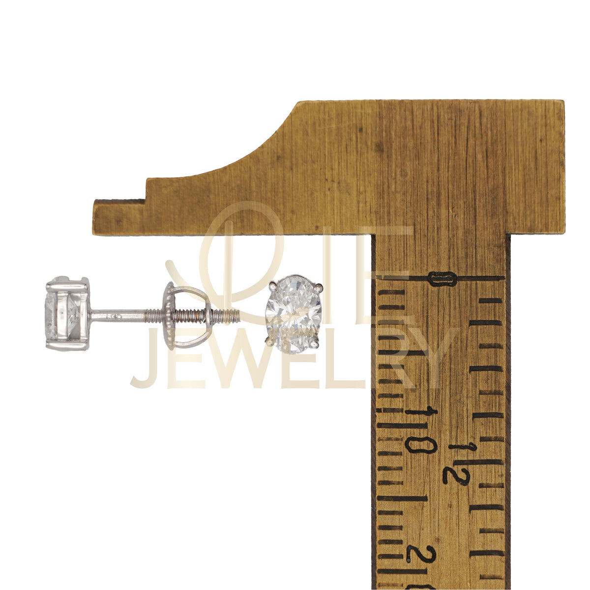 14k White Gold 0.625 CTW Lab Grown Diamond Oval Solitaire Stud Earrings