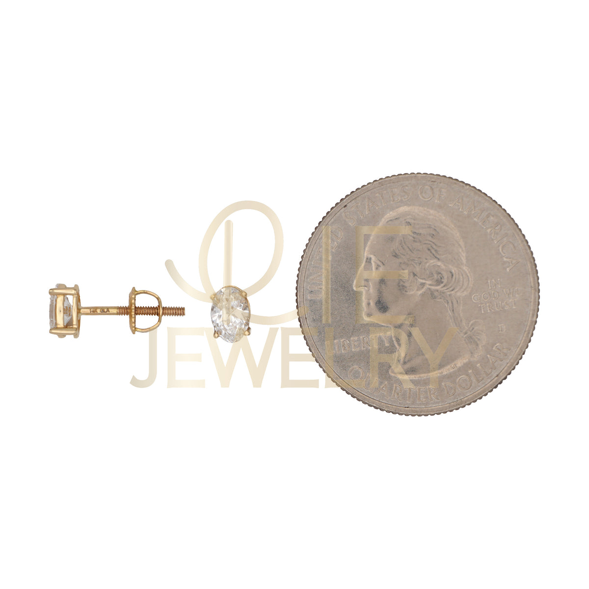 14k Yellow Gold 0.625 CTW Lab Grown Diamond Oval Solitaire Stud Earrings