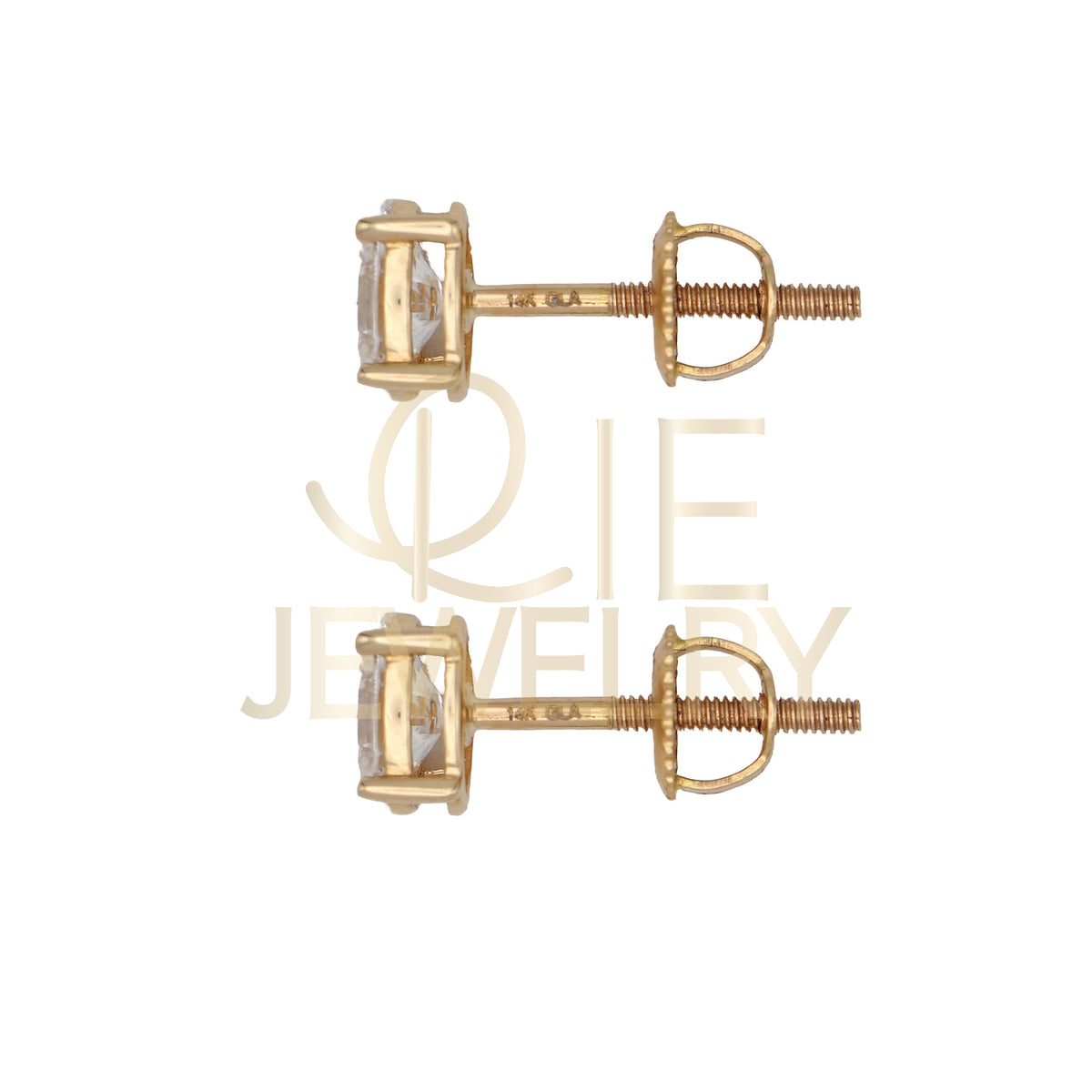 14k Yellow Gold 0.625 CTW Lab Grown Diamond Fashion Emerald Stud Earrings