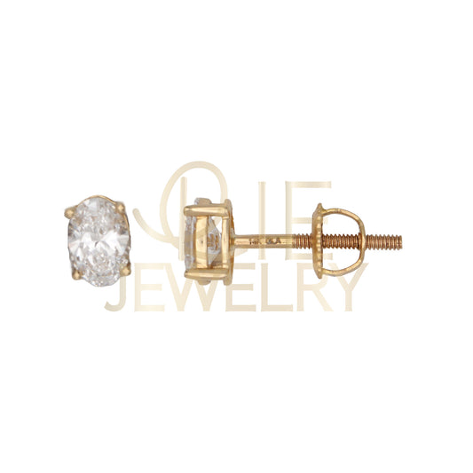 14k Yellow Gold 0.625 CTW Lab Grown Diamond Oval Solitaire Stud Earrings
