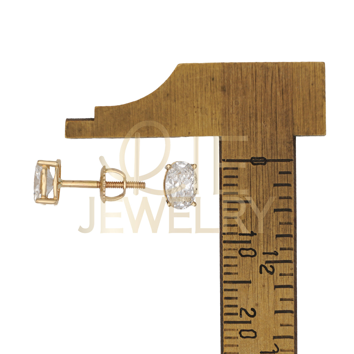 14k Yellow Gold 0.75 CTW Lab Grown Diamond Oval Solitaire Stud Earrings