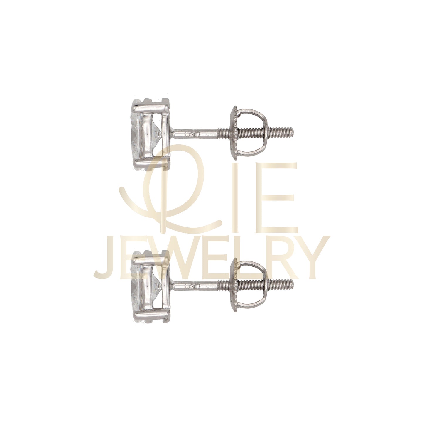 14k White Gold 1 CTW Lab Grown Diamond Oval Solitaire Stud Earrings