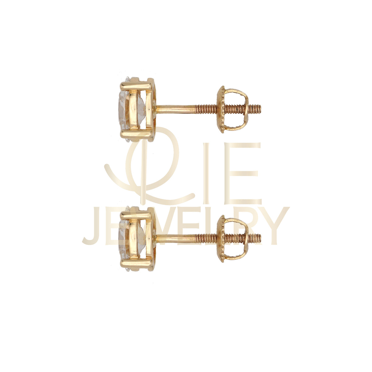 14k Yellow Gold 1 CTW Lab Grown Diamond Oval Solitaire Stud Earrings