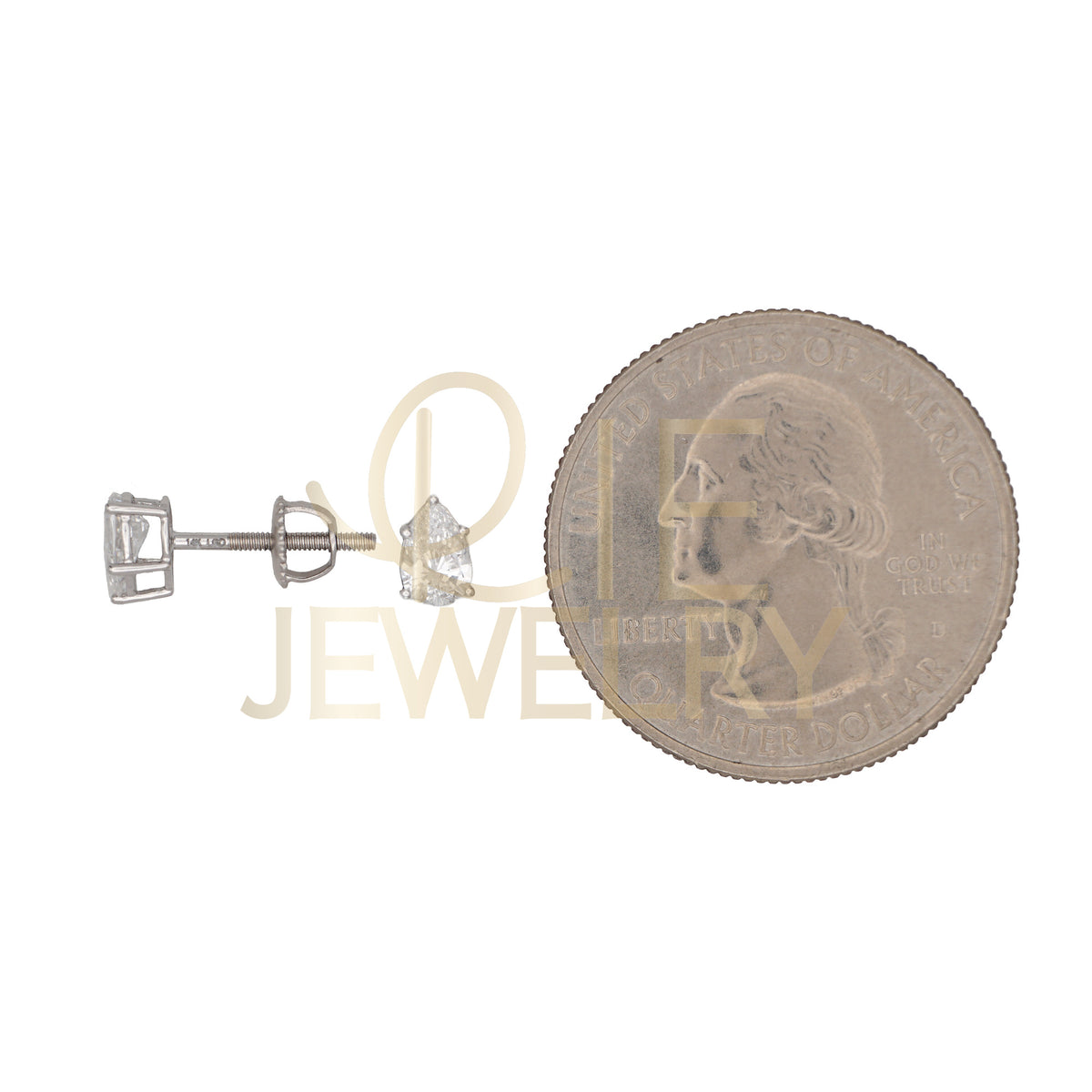 14k White Gold 0.5 CTW Lab Grown Diamond Pear Solitaire Stud Earrings