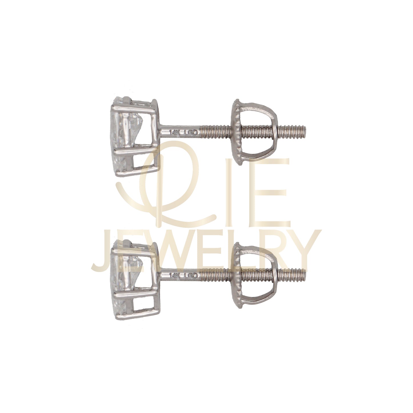 14k White Gold 0.5 CTW Lab Grown Diamond Pear Solitaire Stud Earrings