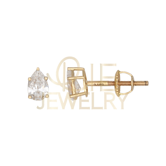 14k Yellow Gold 0.5 CTW Lab Grown Diamond Pear Solitaire Stud Earrings