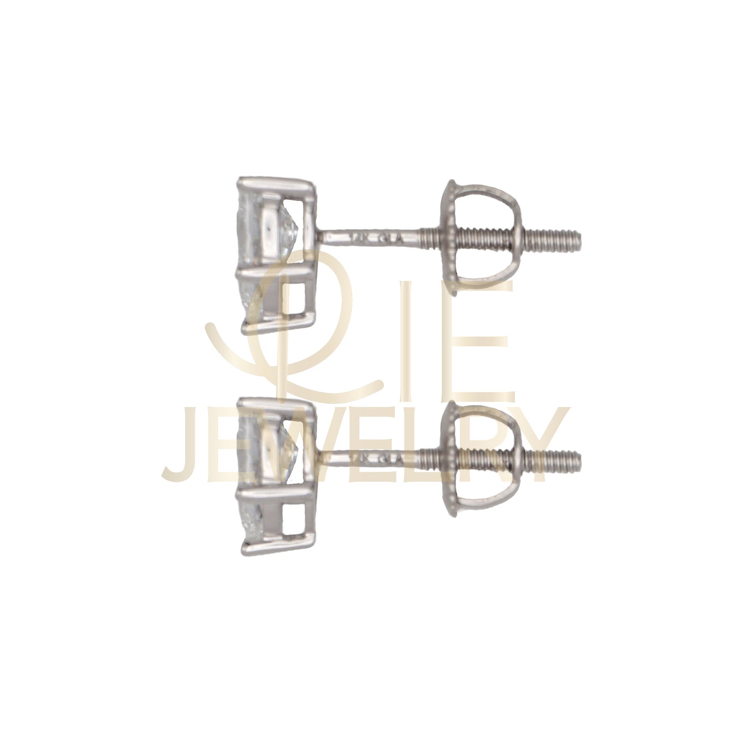 14k White Gold 0.75 CTW Lab Grown Diamond Pear Solitaire Stud Earrings