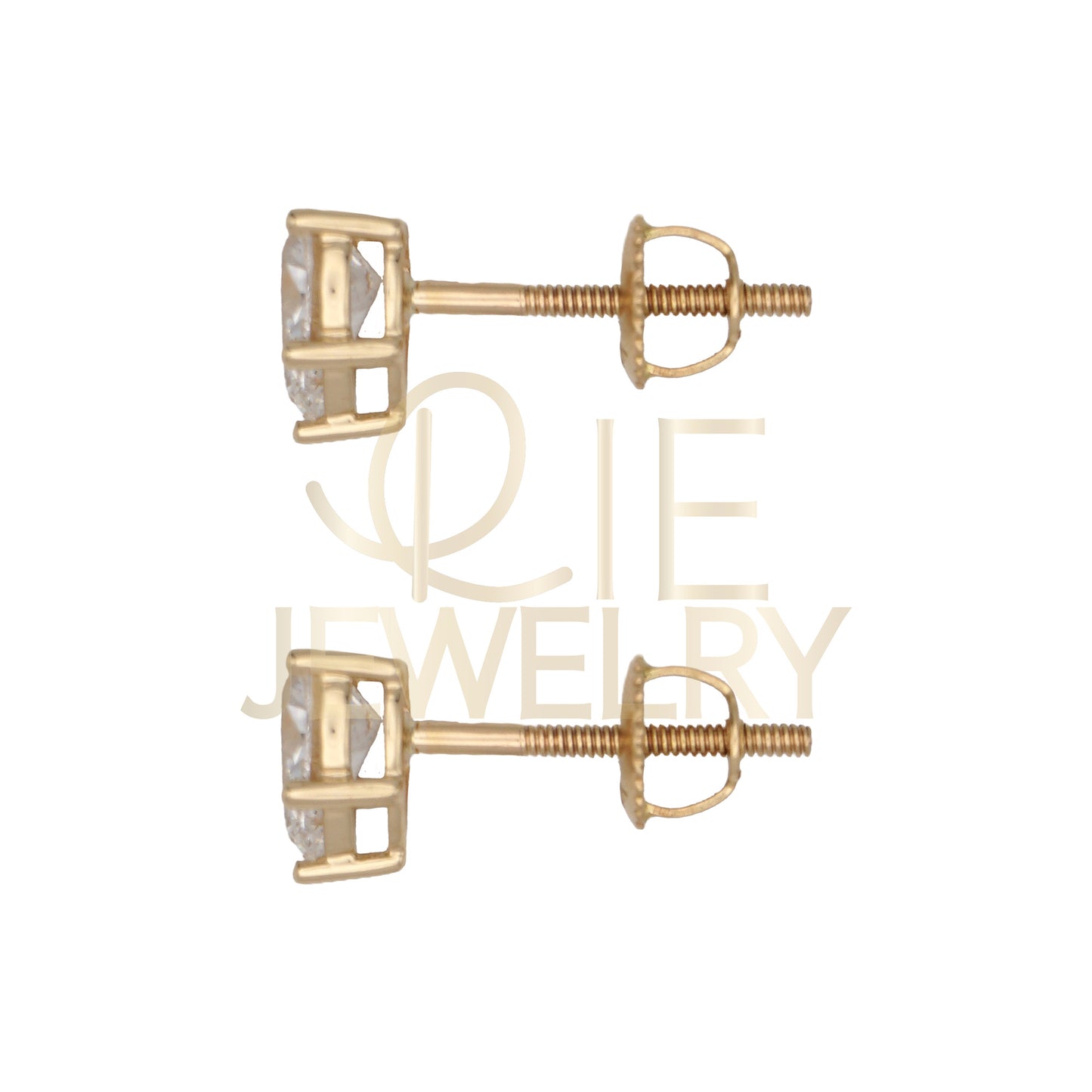 14k Yellow Gold 0.75 CTW Lab Grown Diamond Pear Solitaire Stud Earrings