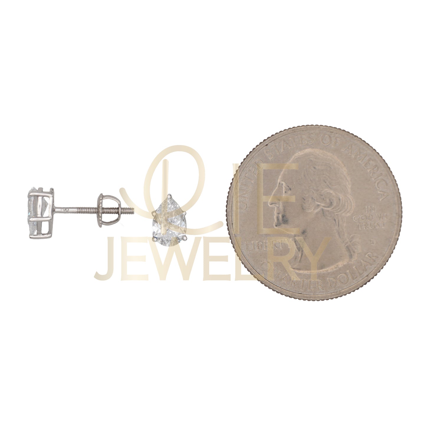 14k White Gold 1 CTW Lab Grown Diamond Pear Solitarie Stud Earrings