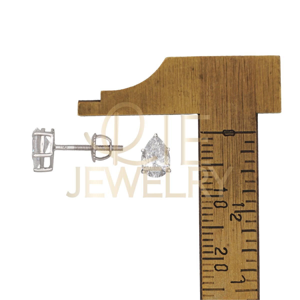 14k White Gold 1 CTW Lab Grown Diamond Pear Solitarie Stud Earrings