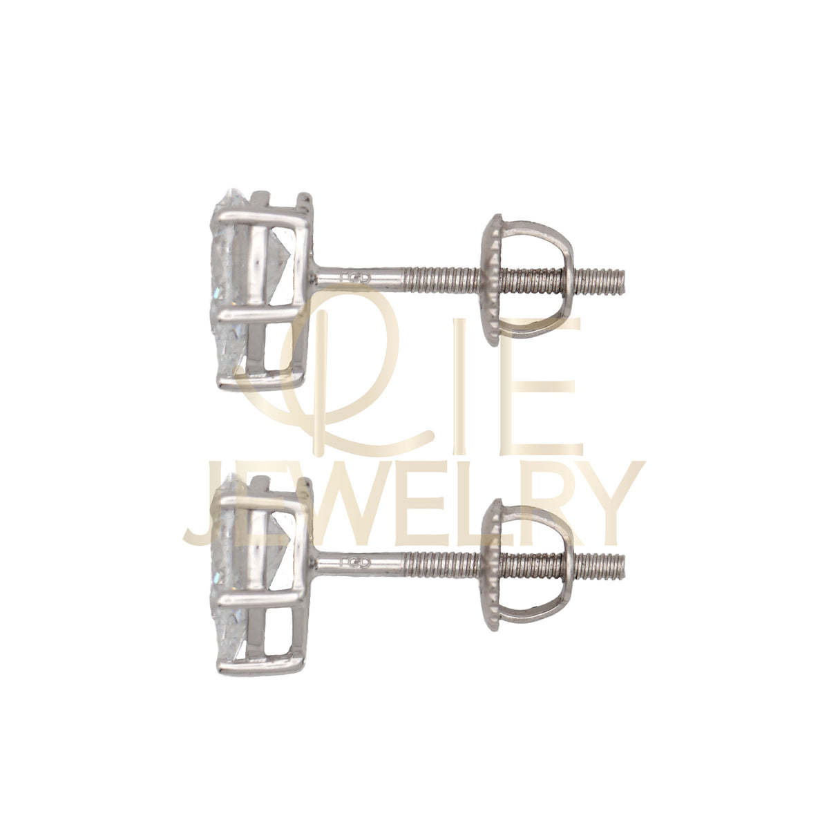 14k White Gold 1 CTW Lab Grown Diamond Pear Solitarie Stud Earrings