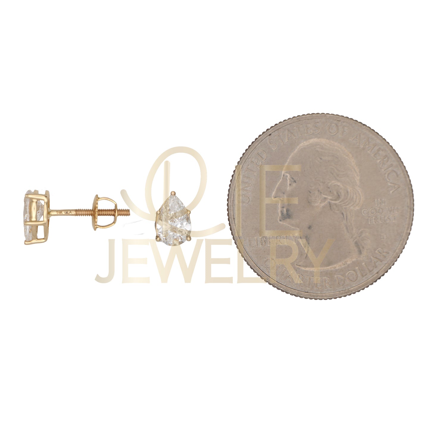 14k Yellow Gold 1 CTW Lab Grown Diamond Pear Solitaire Stud Earrings