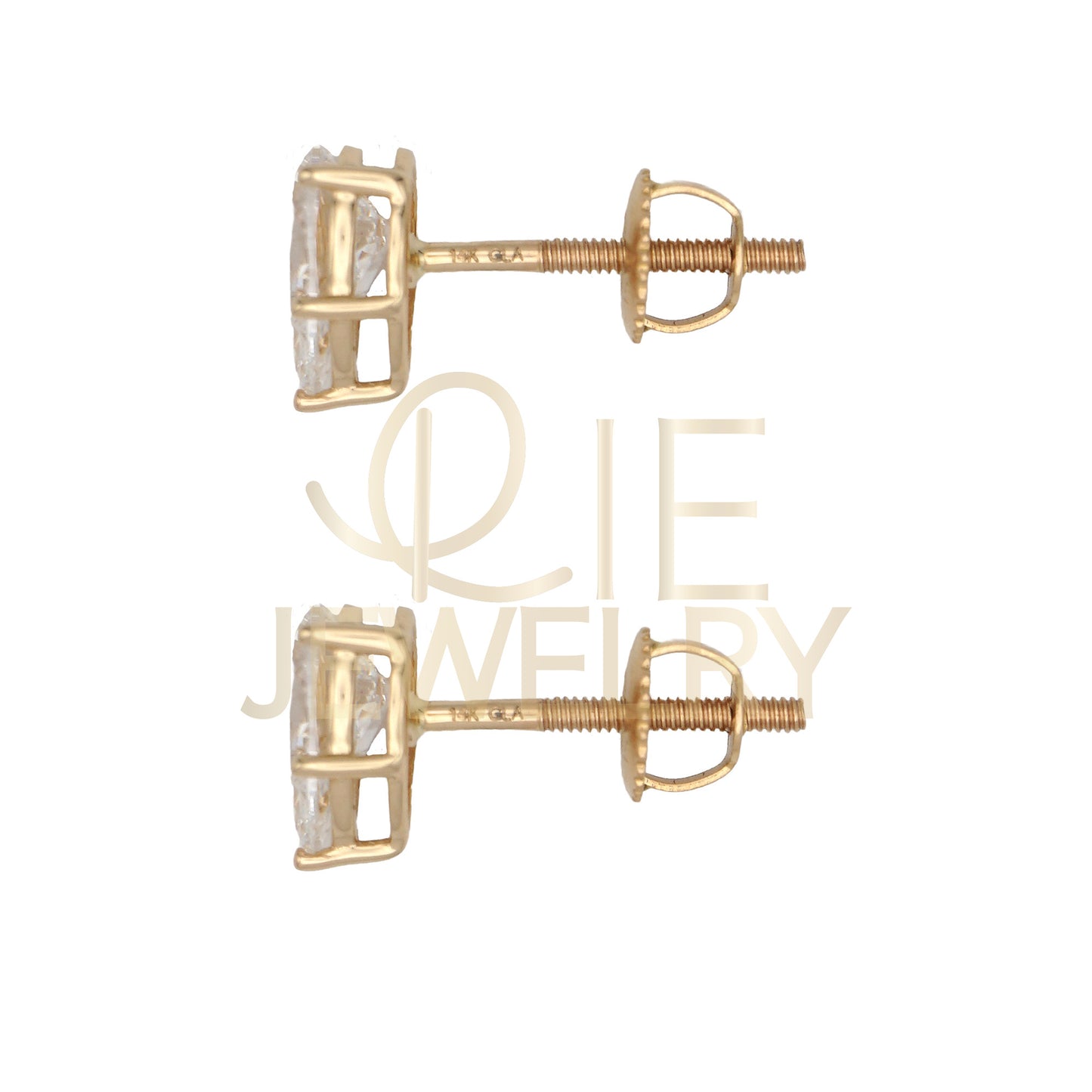 14k Yellow Gold 1 CTW Lab Grown Diamond Pear Solitaire Stud Earrings
