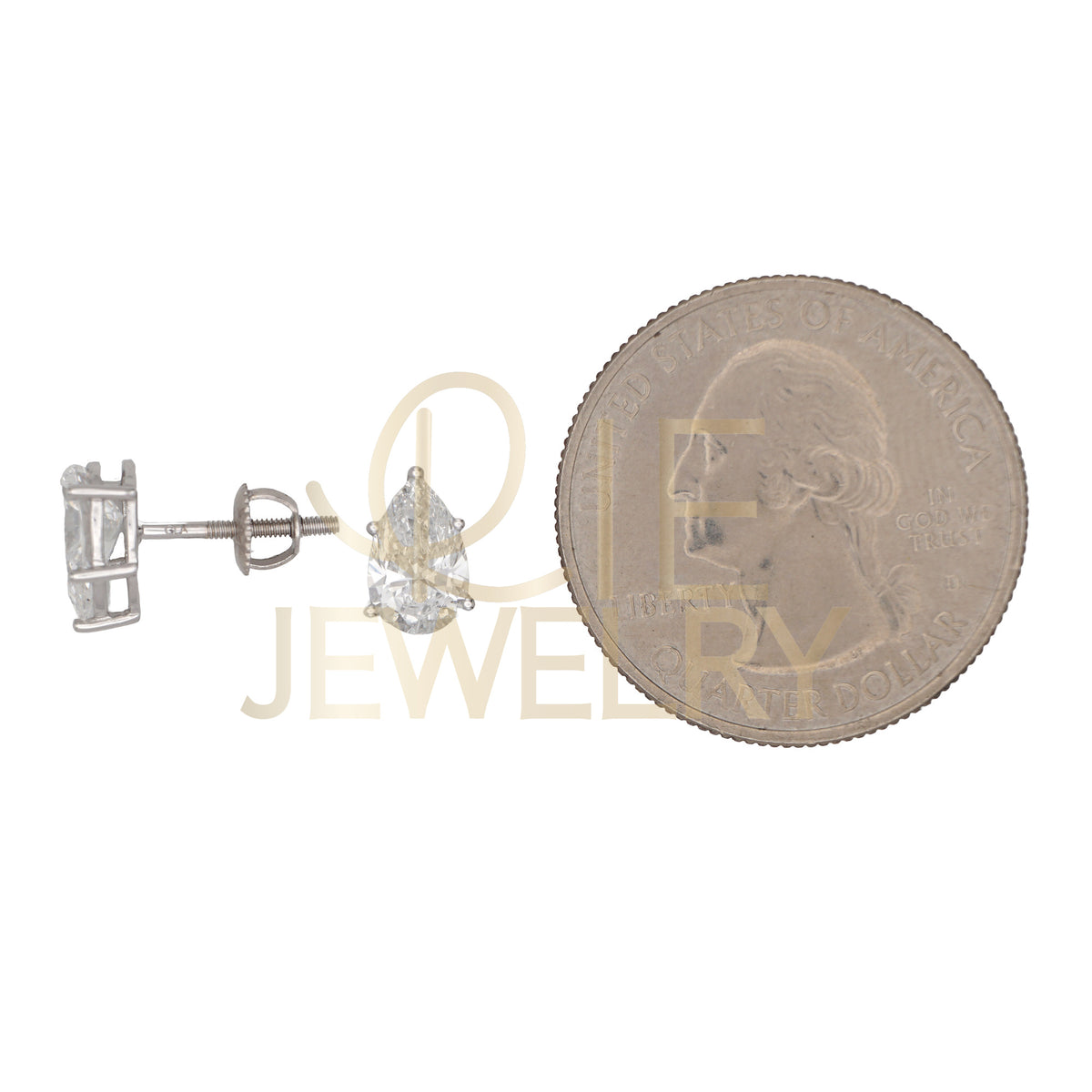 14k White Gold 1.5 CTW Lab Grown Diamond Pear Solitaire Stud Earrings
