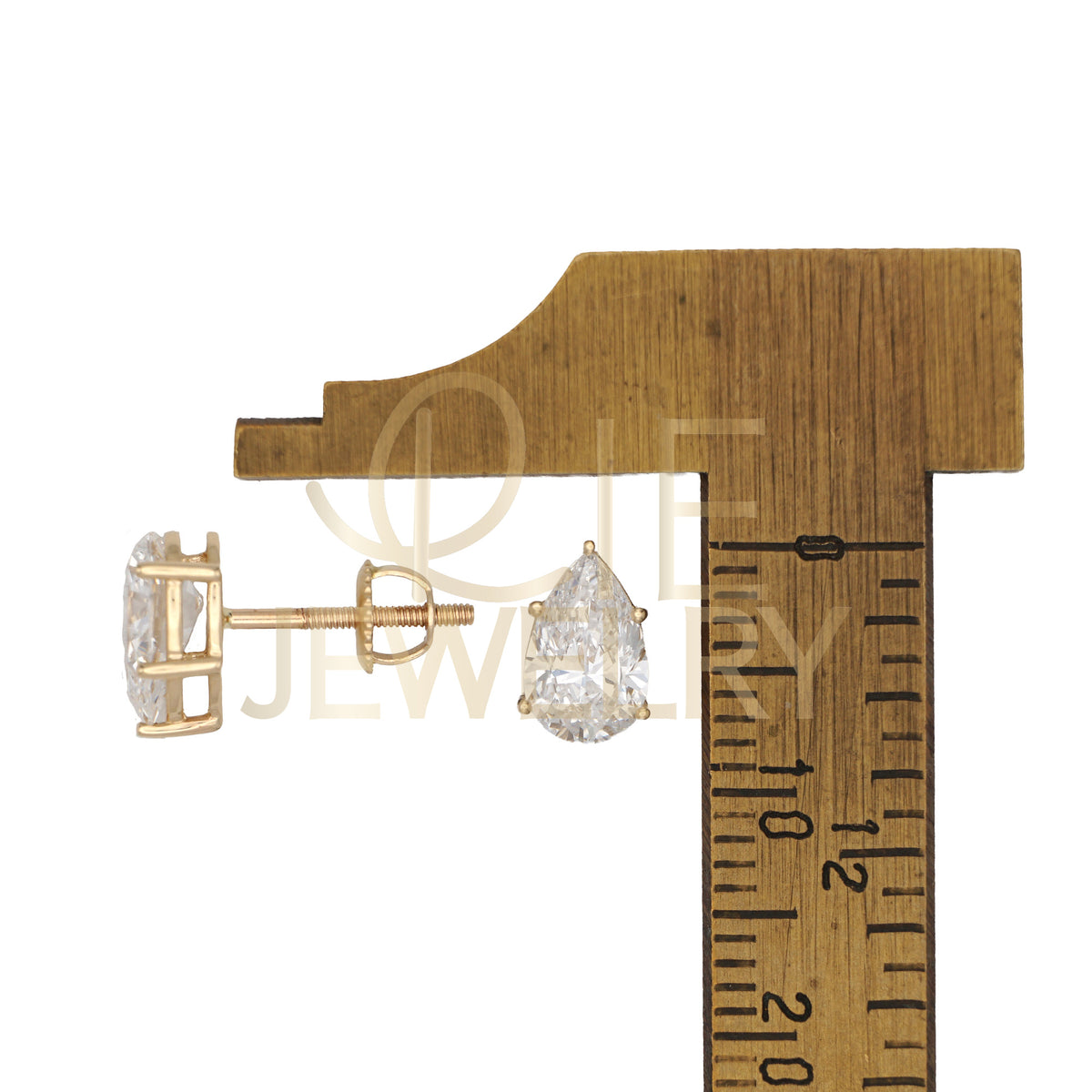 14k Yellow Gold 1.5 CTW Lab Grown Diamond Pear Solitaire Stud Earrings