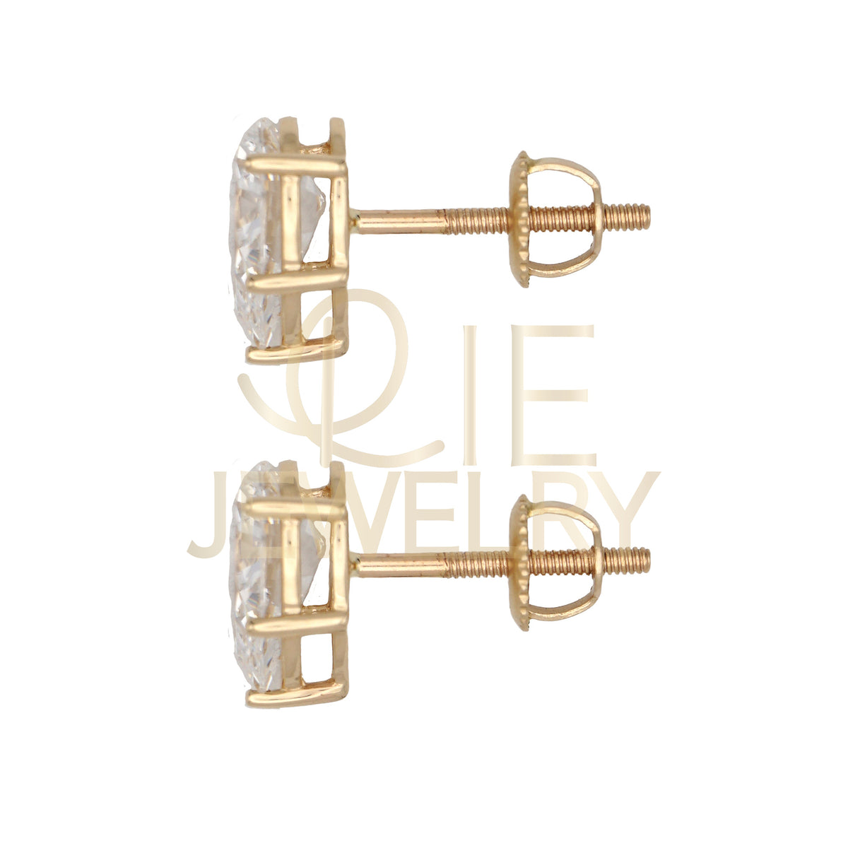 14k Yellow Gold 1.5 CTW Lab Grown Diamond Pear Solitaire Stud Earrings