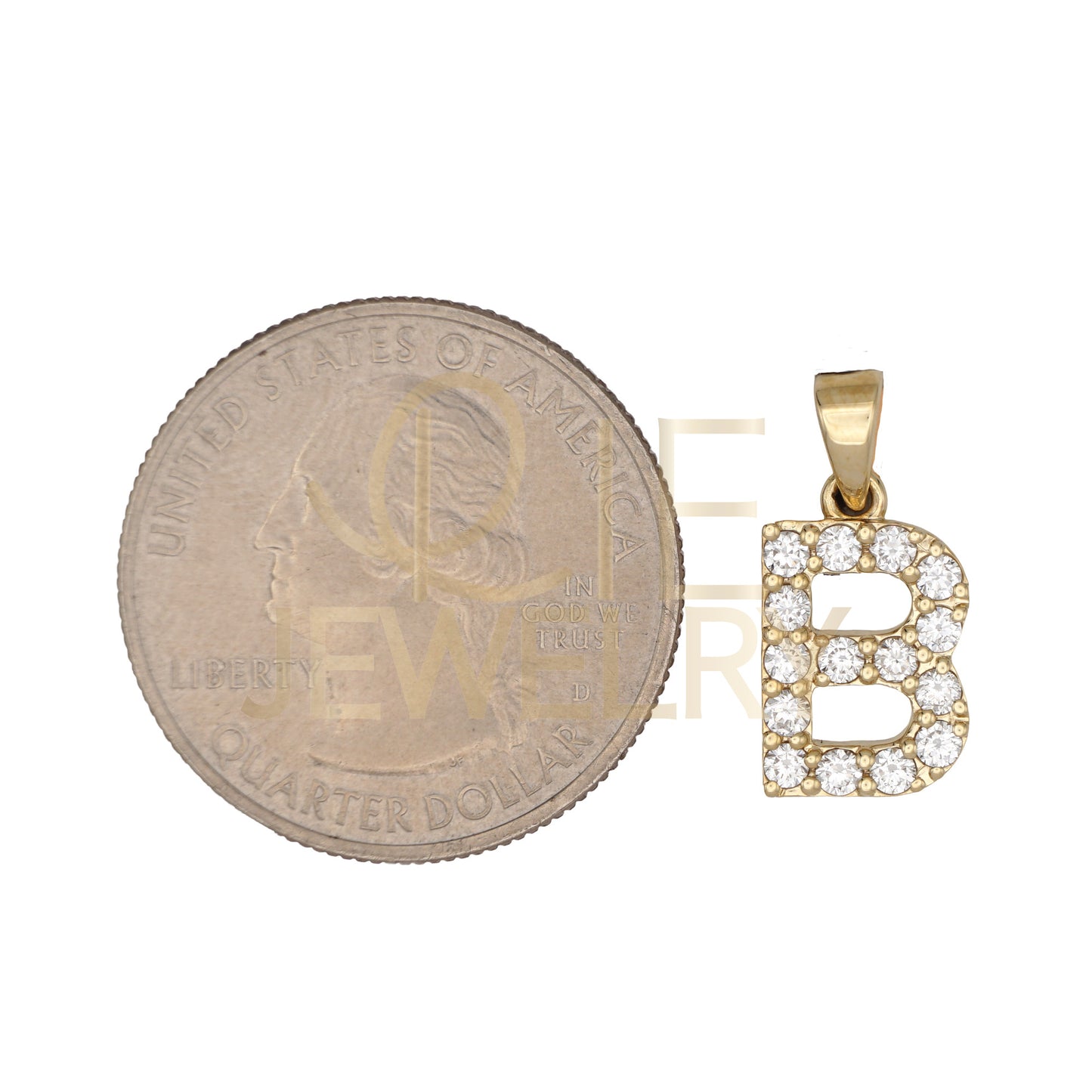 10k Yellow Gold 0.5 CTW Lab Grown Diamond Fashion Initial "B" Pendant