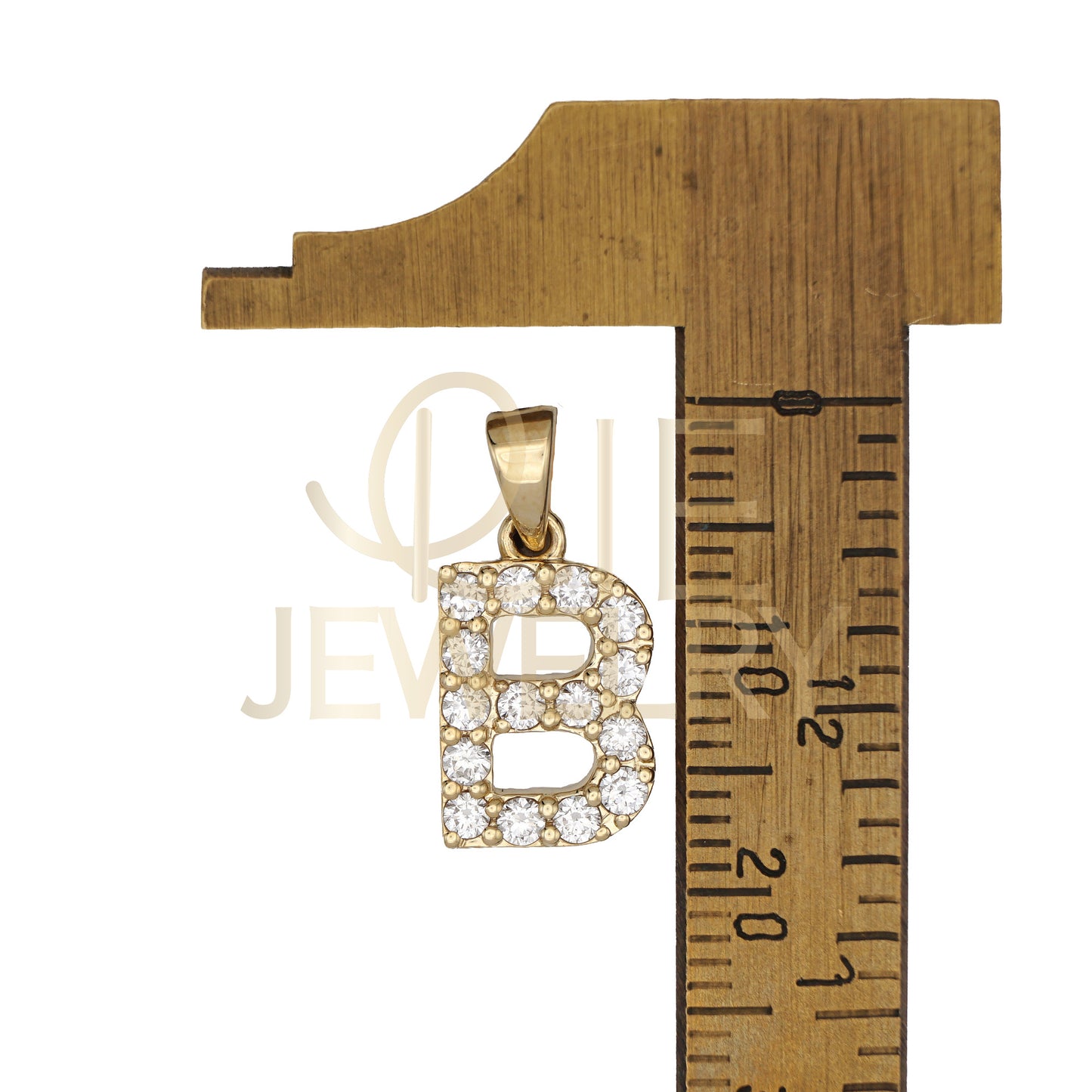 10k Yellow Gold 0.5 CTW Lab Grown Diamond Fashion Initial "B" Pendant