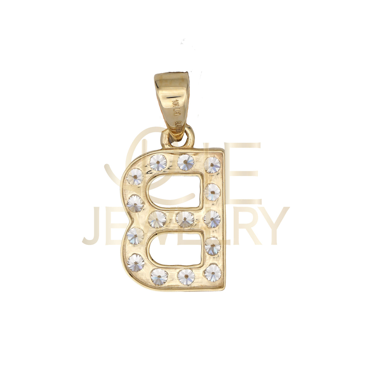 10k Yellow Gold 0.5 CTW Lab Grown Diamond Fashion Initial "B" Pendant