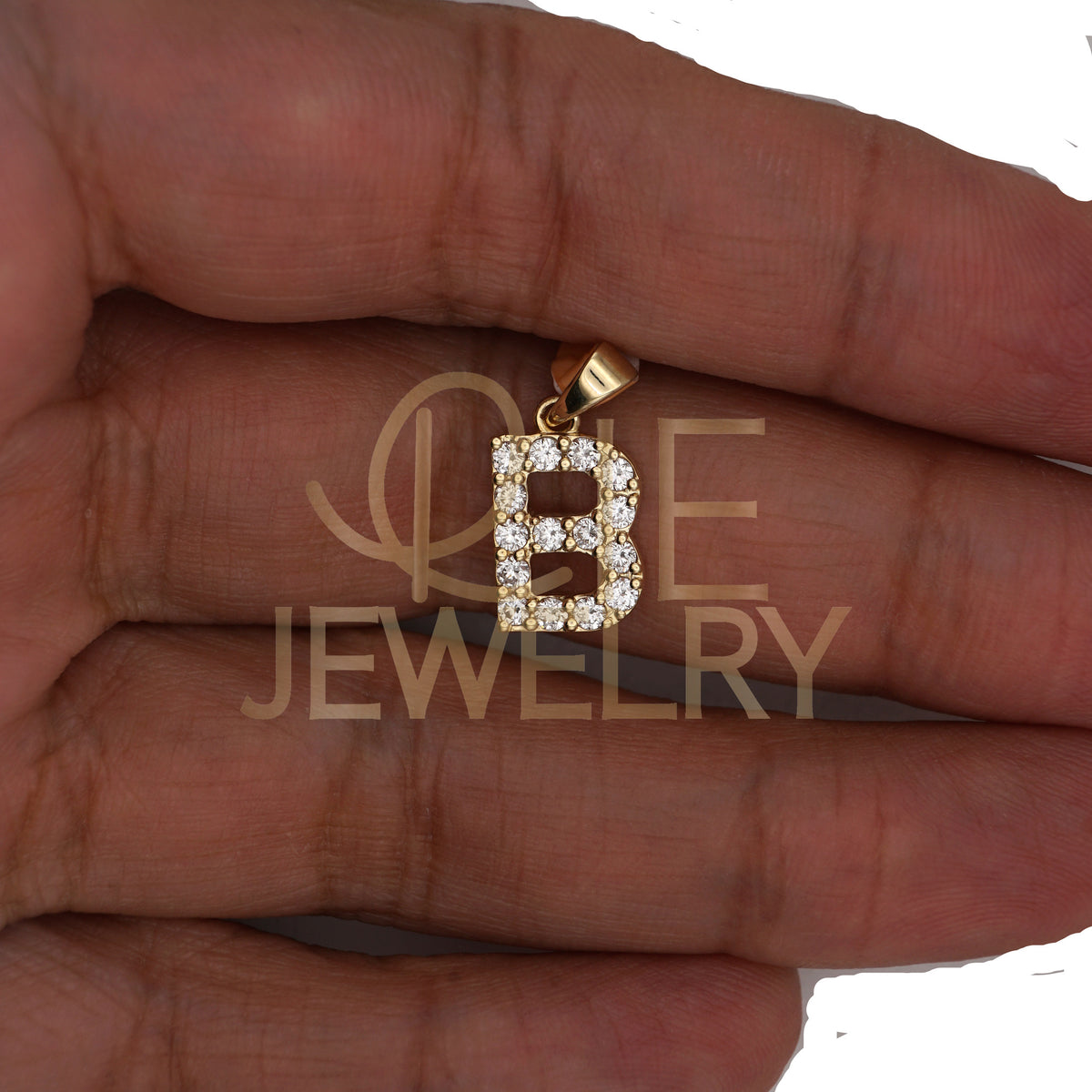 10k Yellow Gold 0.5 CTW Lab Grown Diamond Fashion Initial "B" Pendant