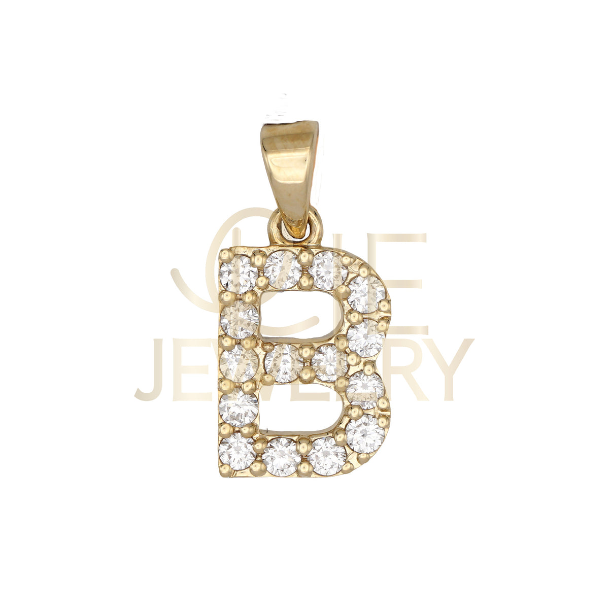 10k Yellow Gold 0.5 CTW Lab Grown Diamond Fashion Initial "B" Pendant