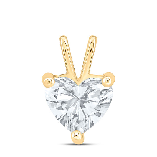 14k Yellow Gold 2 CTW Lab Grown Diamond Heart Solitaire Pendant