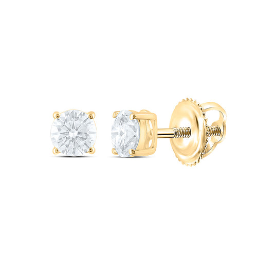 14k Yellow Gold 0.625 CTW Lab Grown Diamond Round Solitarie Stud Earrings
