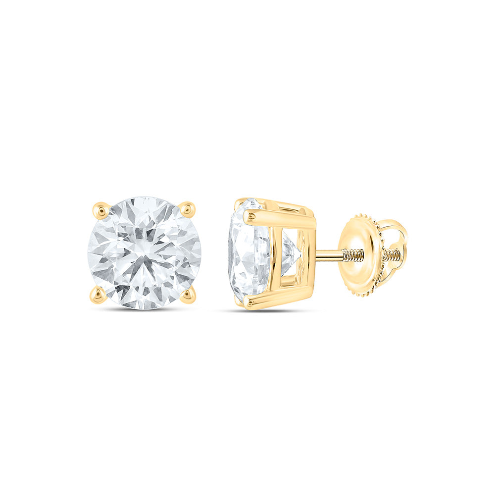 14k Yellow Gold 0.75 CTW Lab Grown Diamond Round Solitarie Stud Earrings