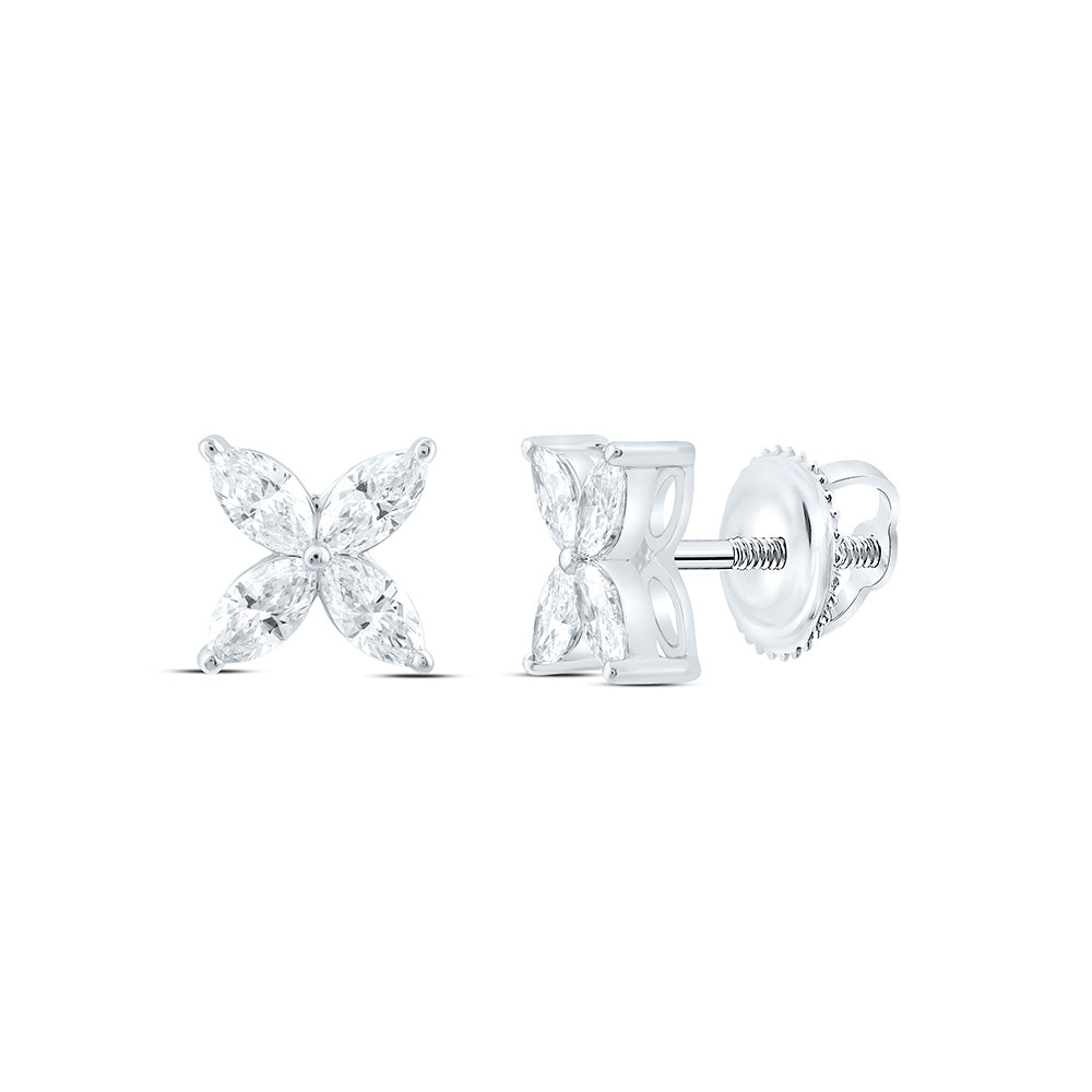 14k White Gold 0.5 CTW Lab Grown Diamond Fashion Stud Earrings