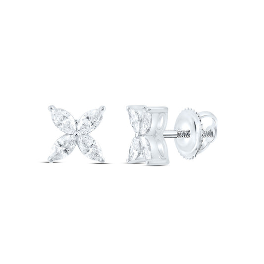 14k White Gold 0.5 CTW Lab Grown Diamond Fashion Stud Earrings