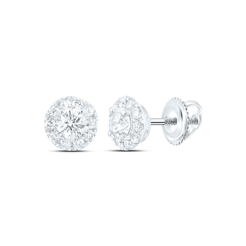 14k White Gold 0.5 CTW Lab Grown Diamond Fashion Round Stud Earrings
