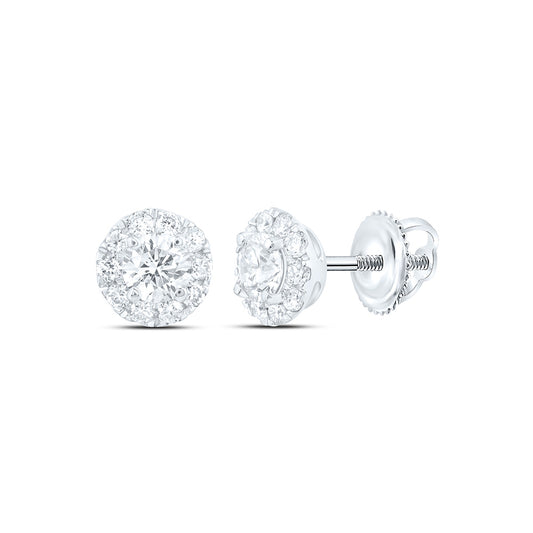14k White Gold 0.5 CTW Lab Grown Diamond Fashion Round Stud Earrings
