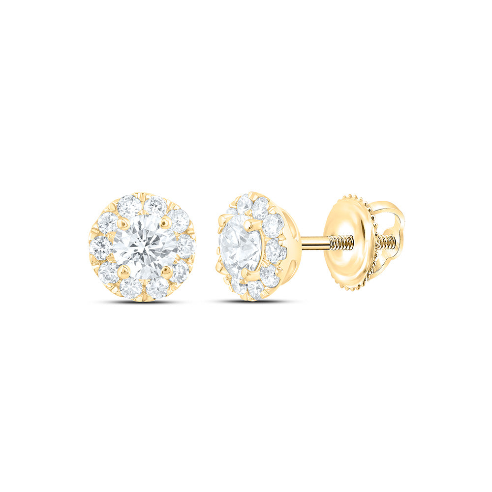 14k Yellow Gold 0.5 CTW Lab Grown Diamond Fashion Round Stud Earrings