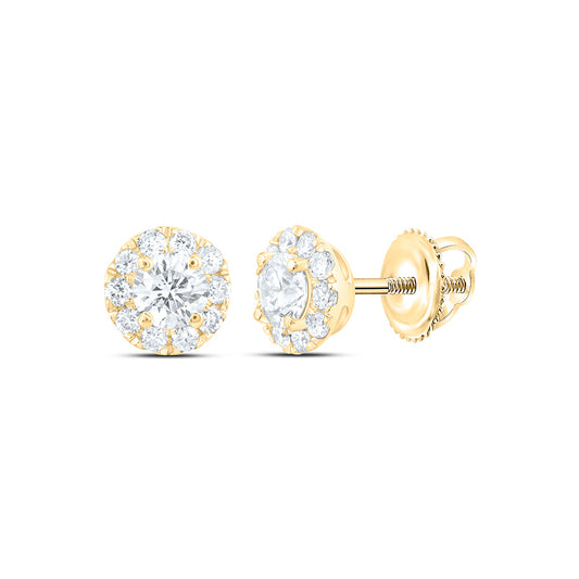 14k Yellow Gold 0.5 CTW Lab Grown Diamond Fashion Round Stud Earrings