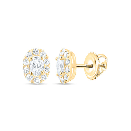 14k Yellow Gold 0.5 CTW Lab Grown Diamond Fashion Oval Stud Earrings