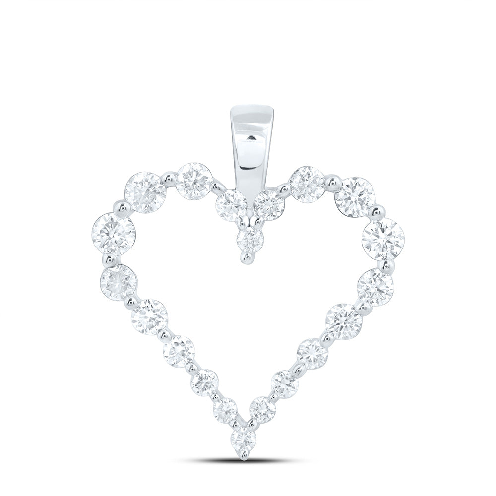 14k White Gold 0.5 CTW Lab Grown Diamond Fashion Heart Pendant