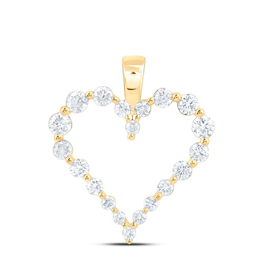 14k Yellow Gold 0.5 CTW Lab Grown Diamond Fashion Heart Pendant