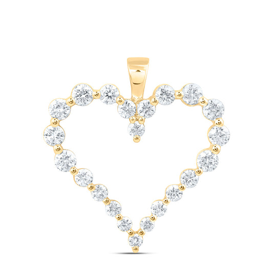 14k Yellow Gold 1 CTW Lab Grown Diamond Fashion Heart Pendant