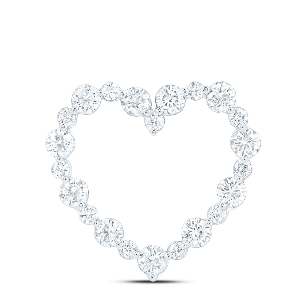 14k White Gold 1 CTW Lab Grown Diamond Fashion Heart Pendant