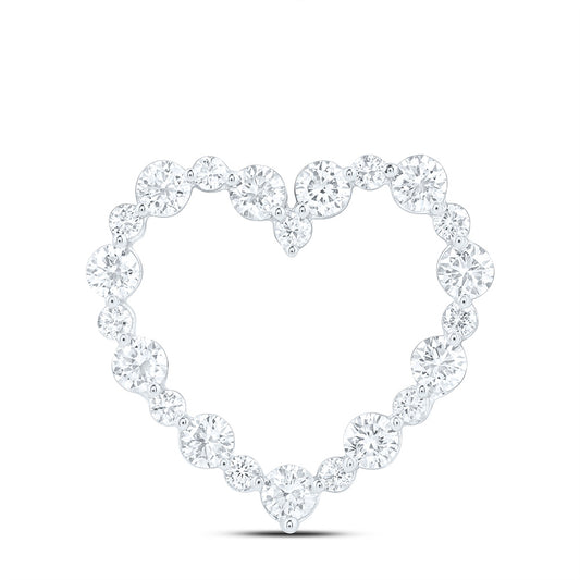 14k White Gold 1 CTW Lab Grown Diamond Fashion Heart Pendant