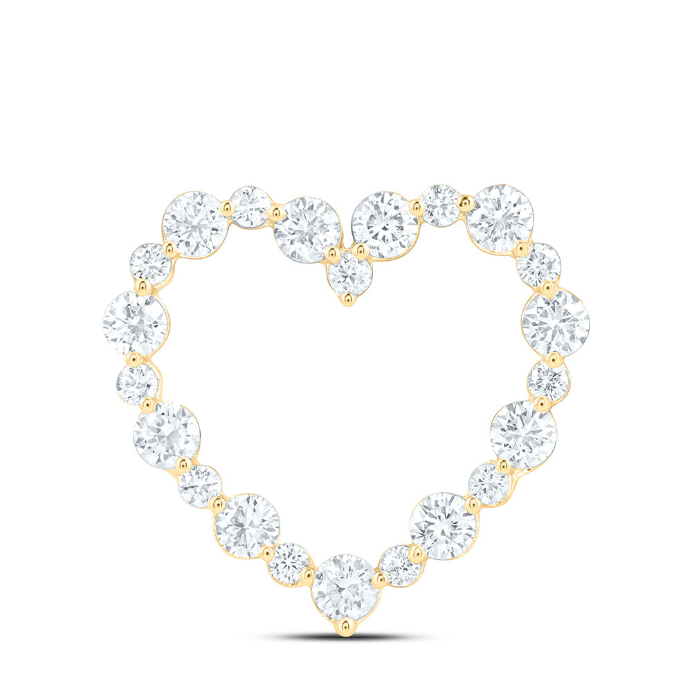 14k Yellow Gold 1 CTW Lab Grown Diamond Fashion Heart Pendant