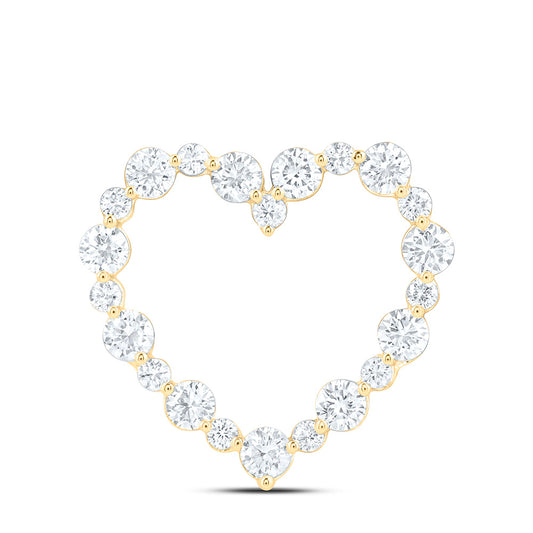 14k Yellow Gold 1 CTW Lab Grown Diamond Fashion Heart Pendant
