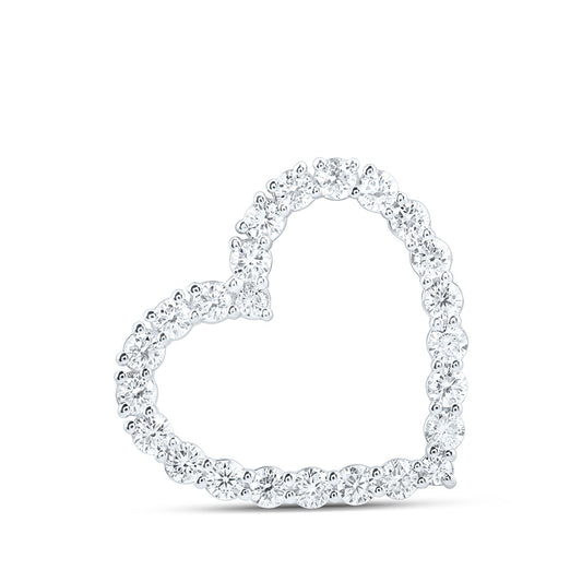 14k White Gold 1 CTW Lab Grown Diamond Fashion Heart Pendant