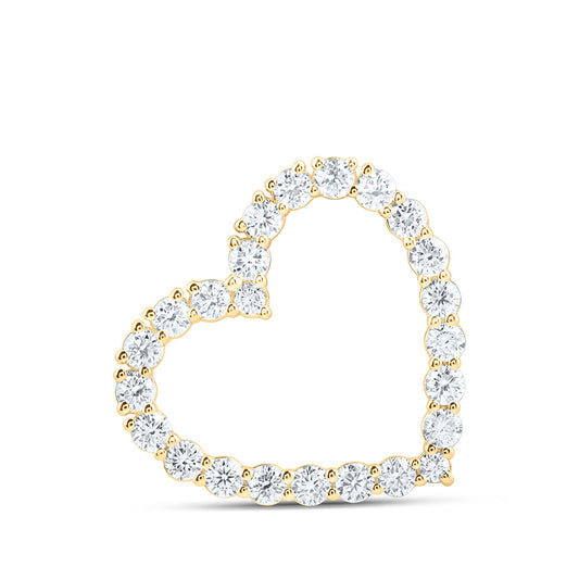 14k Yellow Gold 1 CTW Lab Grown Diamond Fashion Heart Pendant