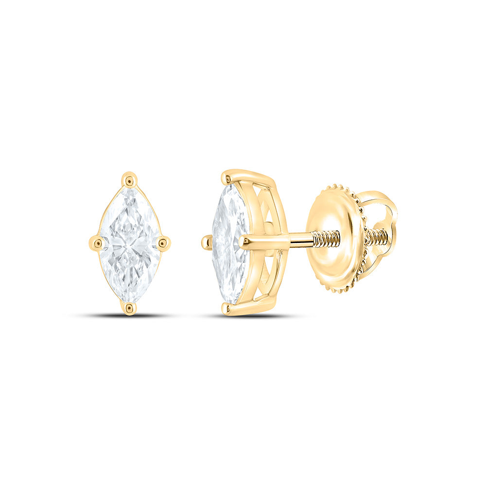 14k Yellow Gold 0.625 CTW Lab Grown Diamond Marquise Solitarie Stud Earrings