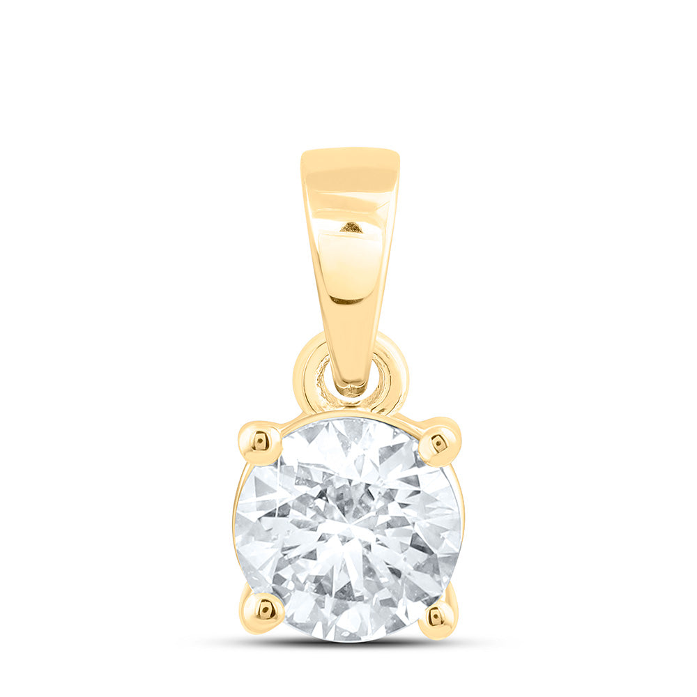 14k Yellow Gold 0.25 CTW Lab Grown Diamond  Round Solitaire Pendant