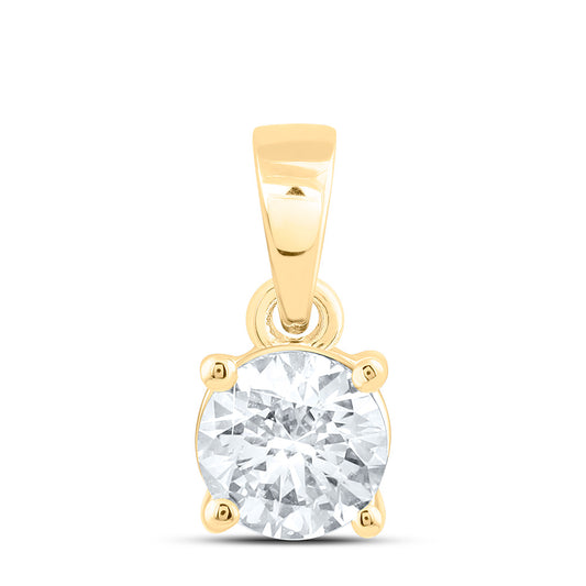 14k Yellow Gold 0.25 CTW Lab Grown Diamond  Round Solitaire Pendant