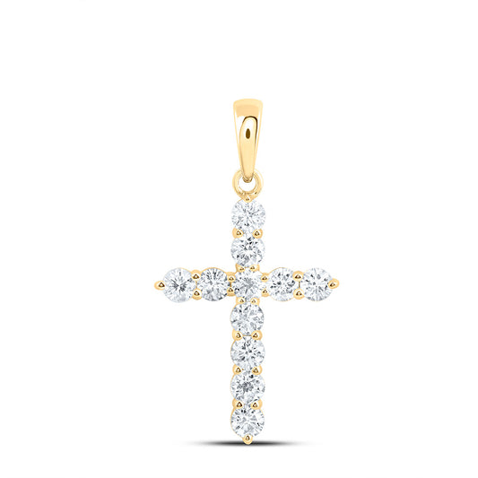 14k Yellow Gold 0.75 CTW Lab Grown Diamond Fashion Cross Pendant